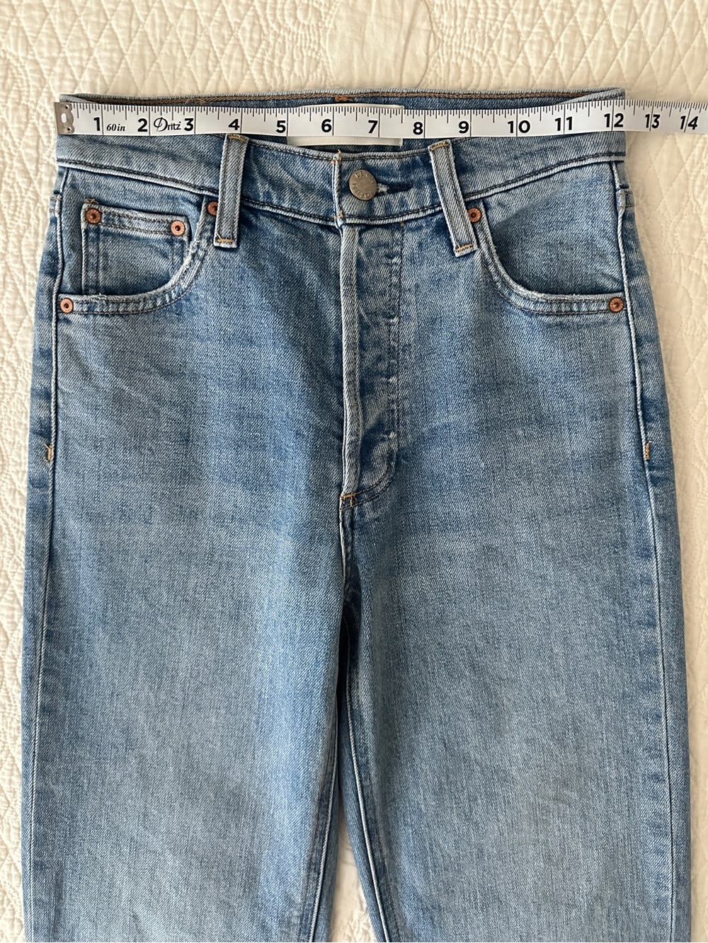 Denim Forum Aritzia The Arlo High Rise Straight Jeans Size 24 | 7 Yrs Bleu Taboo - Picture 5 of 14